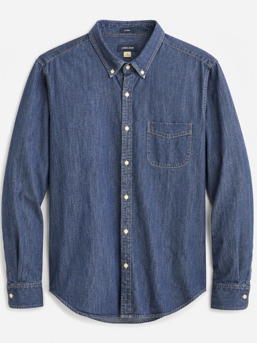 J.Crew Lightweight Denim Shirt Dark Wash Indigo XL Classic Fit G6859
